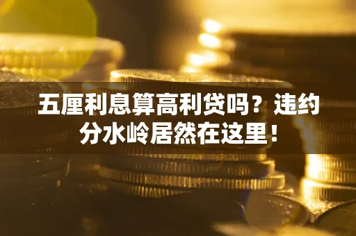 武汉五厘利息算高利贷吗？违约分水岭居然在这里！