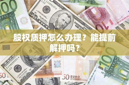 武汉股权质押怎么办理？能提前解押吗？